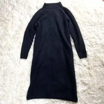 매킨토시 런던 [폭스 혼방] 긴팔 롱 니트 원피스 38