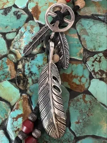 silver 925 Mexico feather 목걸이