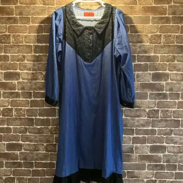 somari 레이스 카라 부착 셔츠 원피스