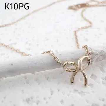 K10PG 핑크 골드 리본 목걸이