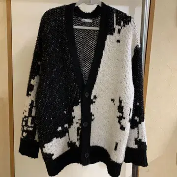 ZARA 카우 패턴 니트 가디건 XL