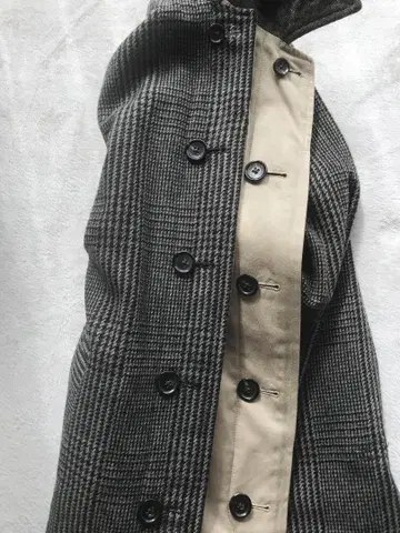 BLUEWORK 코튼 개버딘 x 울 리버서블 스텐카라 코트