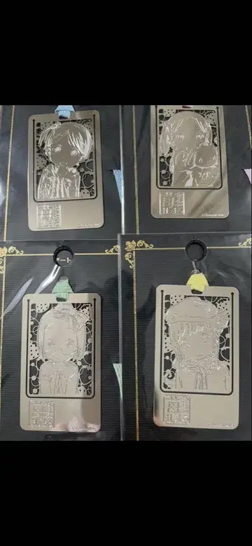 [딸기 마시마로] 메탈 아트 책갈피 4개 세트