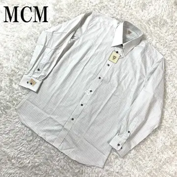택 포함 새상품 MCM 긴팔 셔츠 면 그레이 39-82 B225