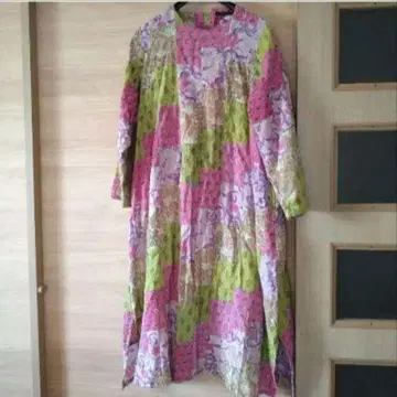 마터니티에도 넉넉한 새상품급 정가 12000엔 면 패치워크 원피스