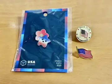 EXPO2025 오사카 간사이 만박 미국관 핀 배지 스파크 3개 세트