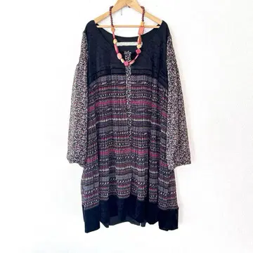 새상품급 아즈노우아즈오오라카 모리걸풍 플리츠 원피스 튜닉 블랙