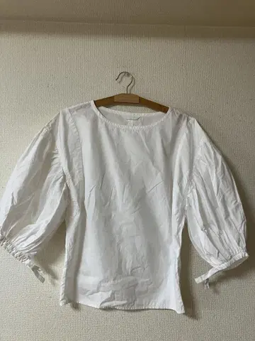 홈스펀 볼륨 소매 블라우스