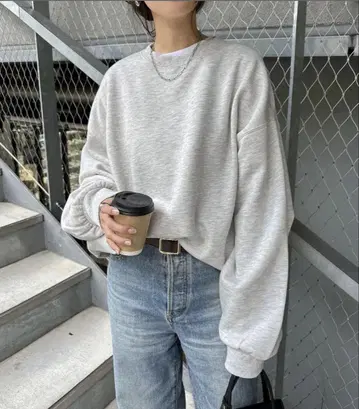 미사용 새상품*andme 맨투맨 트레이닝복 오트밀