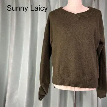 Sunny Laicy 올리브 그린 V넥 니트 L 캐주얼