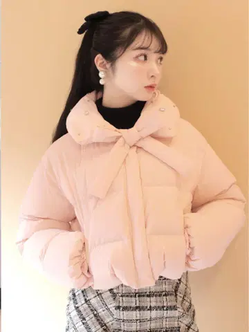 비쥬 클립 다운 자켓 핑크 M me eme