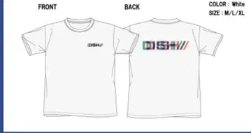 DISH/ 화이트 로고T셔츠 [ L사이즈 ]