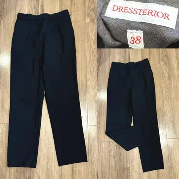 DRESSTERIOR 울 스트레치 팬츠 테이퍼드 블랙