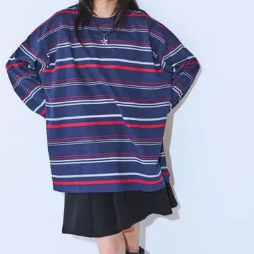 모듬 보더 BIG 롱 티셔츠 JEANASIS 지나시스
