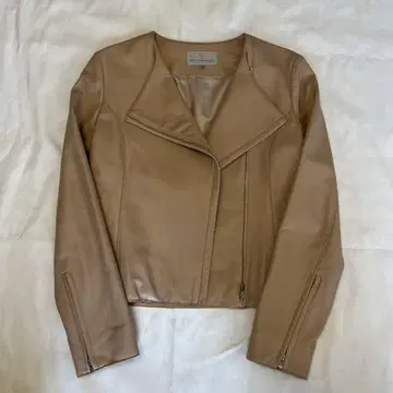 M-PREMIER COUTURE 베이지 가죽 자켓 36