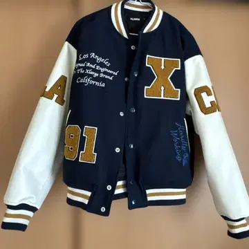 XLARGE 바시티 자켓 네이비 화이트 S 사이즈