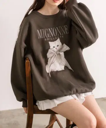 OLIVE des OLIVE 고양이 맨투맨