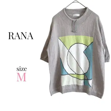 RANA [ M ] 프린트 니트탑 캐주얼 그레이지 봄/가을 면100%