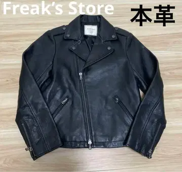 새상품급 Freak's Store 소가죽 더블 라이더 자켓 블랙