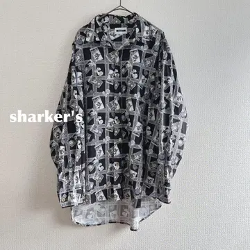 sharkey's 타로 패턴 롱 슬리브 셔츠 m104