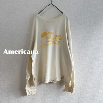 americana 크루넥 프린트 롱 티셔츠 m103