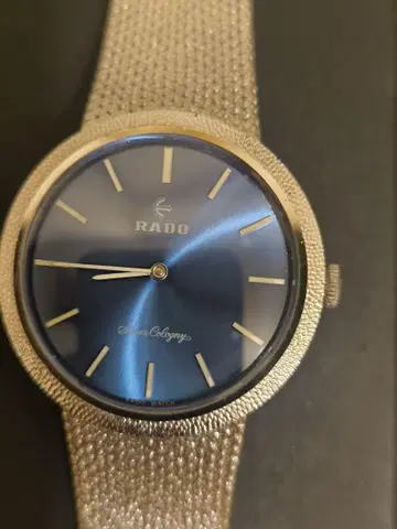 RADO Calypso 수동 와인딩 시계 파란색, 순은제 925