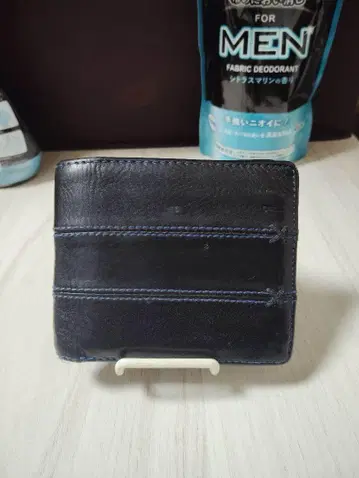 남성용 이단 접이식 천연 가죽(소가죽) 지갑