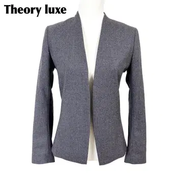 [ 새상품급 ] Theory luxe 노카라 자켓 38 그레이 무지