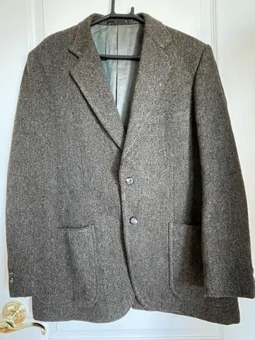 THREE LUSTRE 브라운 트위드 테일러드 자켓