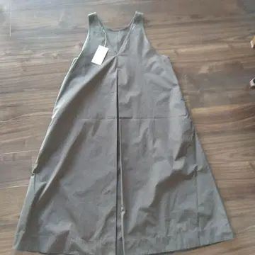 무인양품 슬리브리스 원피스 브라운 체크 XL