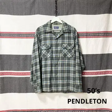 50s USA 제조 PENDLETON 옴브레 체크 보드 셔츠 빈티지 레어
