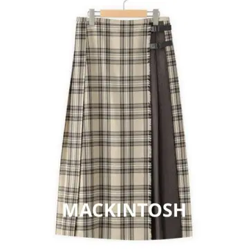 MACKINTOSH PHILOSOPHY 삭소니 체크 퀼트 스커트