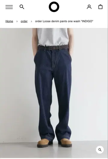 order Loose denim pants one wash'INDIGO'