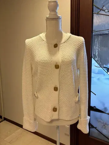 AGNONA 화이트 니트 가디건