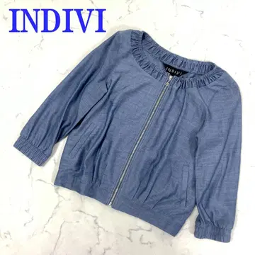 INDIVI 인디비 자켓 얇은 소재 7부 소매 36 C4434