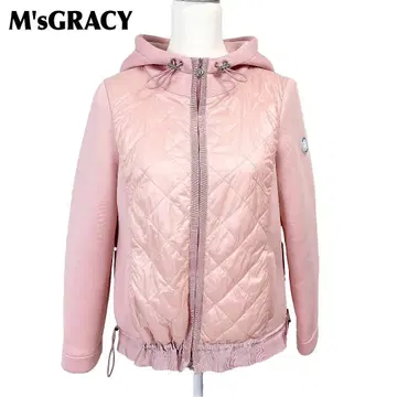 [새상품급] M'sGRACY 집업 자켓 퀼팅 38 핑크