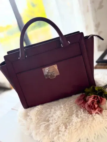 버건디 핸드백 레더풍 Michael kors