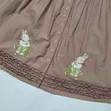 원더풀 월드 카네코 이사오 토끼 자수 스커트 핑크하우스