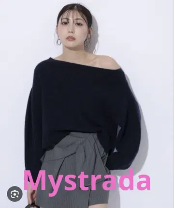 Mystrada 아쿠아 라메 오프숄더 니트 아쿠아 라메 오프숄더 니트