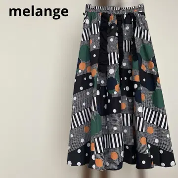 멜랑주 melange 플레어 스커트