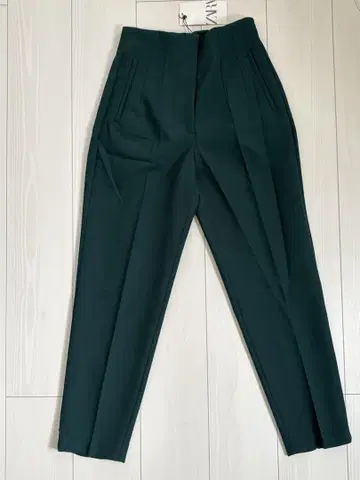택 포함 새상품 ZARA 다크 그린 하이웨스트 슬랙스
