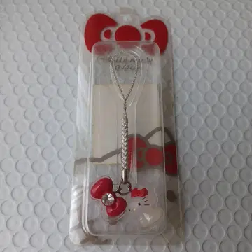 헬로키티 근부 스트랩 30주년 빨간색 리본 산리오 레트로 당시물
