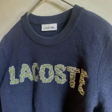 LACOSTE 네이비 크로커다일 로고 긴팔 스웨터