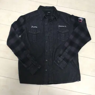 Hurley 할리 블랙 플란넬 셔츠 L 사이즈