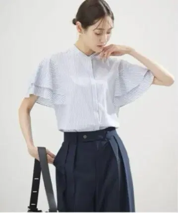 KUMIKYOKU 반팔 스트라이프 셔츠 L 사이즈