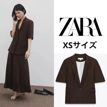 ZARA 자라 반팔 자켓 린넨 블레이저 XS 사이즈