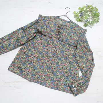 [컨디션 최상] BEAMS BOY 리버티 데터치 프릴 칼라 셔츠 블라우스