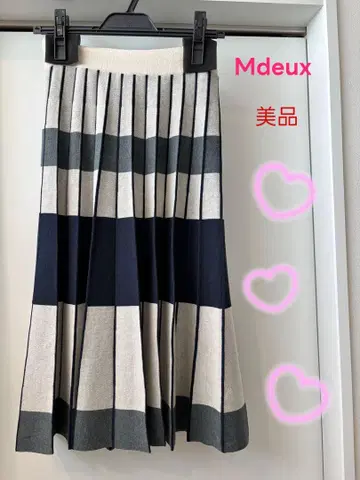 Mdeux 스트라이프 플리츠 스커트