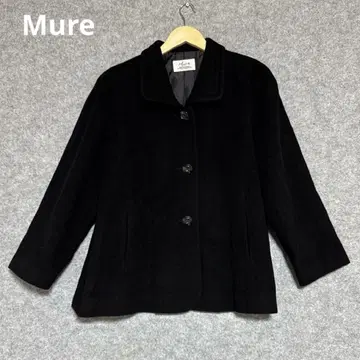 Mure 블랙 울 코트 스타일 피코트