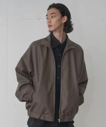 FEKETE 스탠드 넥 인조 가죽 블루종 M